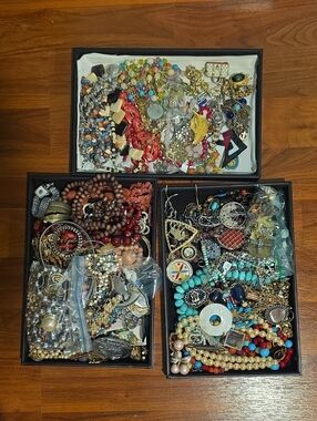 15lbs Jewelry Vintage To Now Mixed Lot Bundle.wearable Resaleable.As Pictured.
